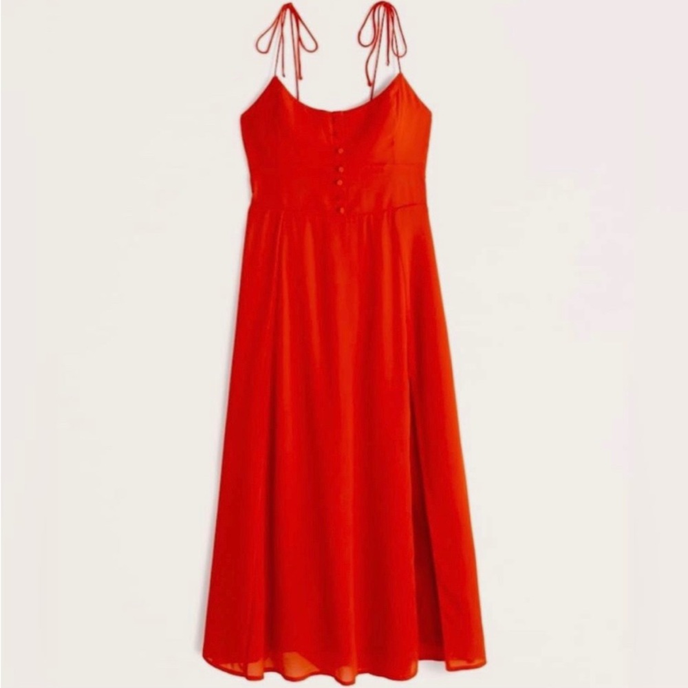 Abercrombie & Fitch Tie-Strap Corset Midi Dress